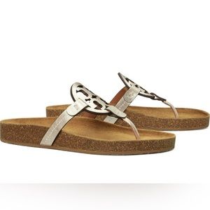Tory Burch Miller Cloud Metallic Gold Sandal